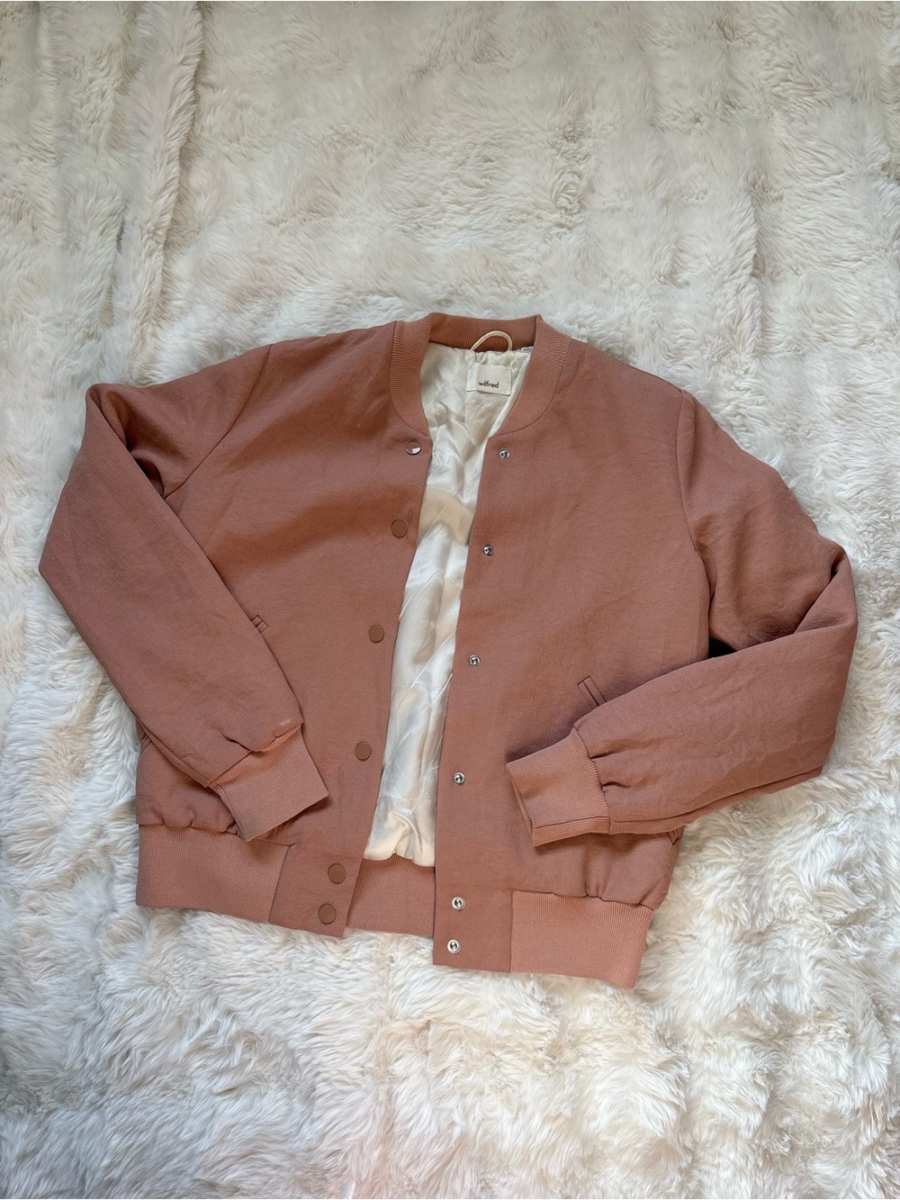 Aritzia Rose-Mauve Bomber Jacket
